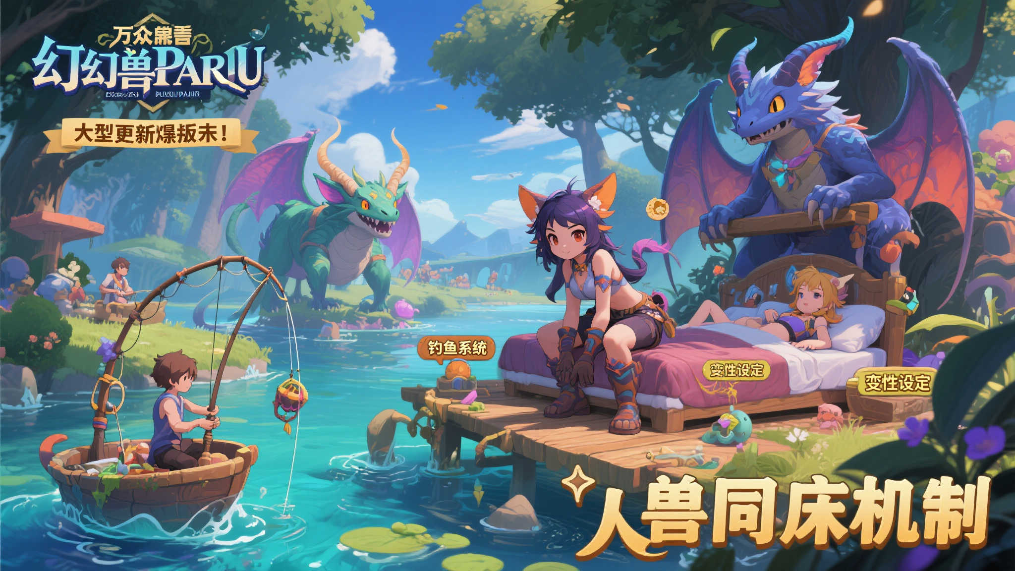 《幻兽帕鲁》迎来重大更新：新增垂钓功能、跨种族互动及性别转换系统